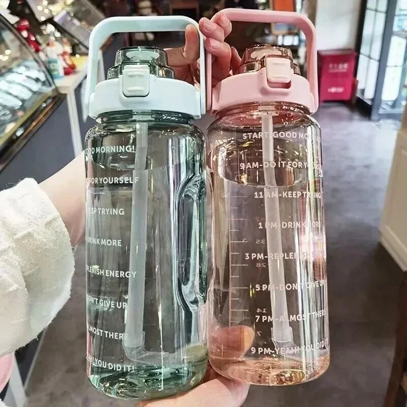 64 oz Motivational Water Bottle with Time Markers